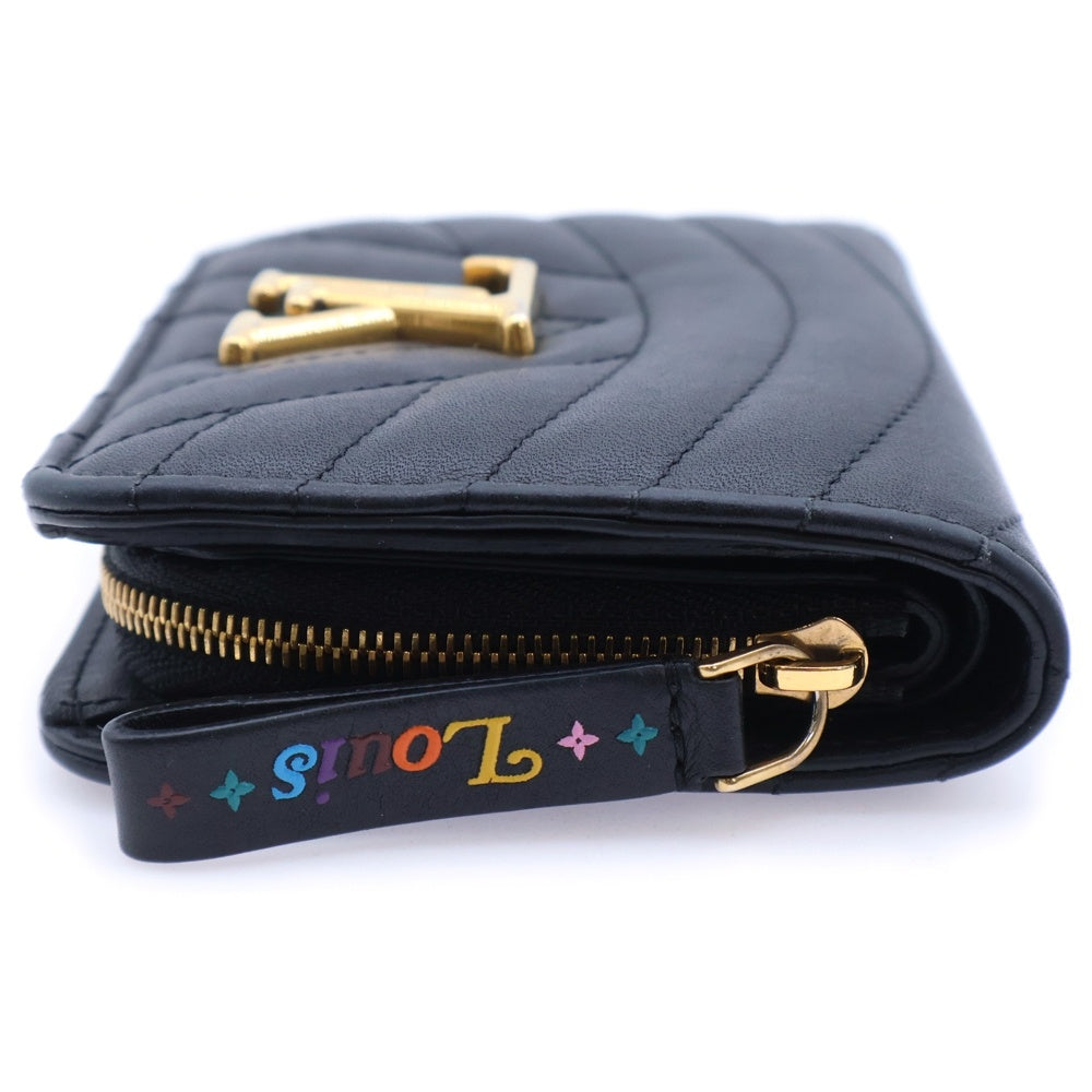 LOUIS VUITTON(ルイヴィトン) ニューウェーブ ジプト コンパクトウォレット 財布 コインケース ブラック レザー M63789 ゴールド金具 レディース