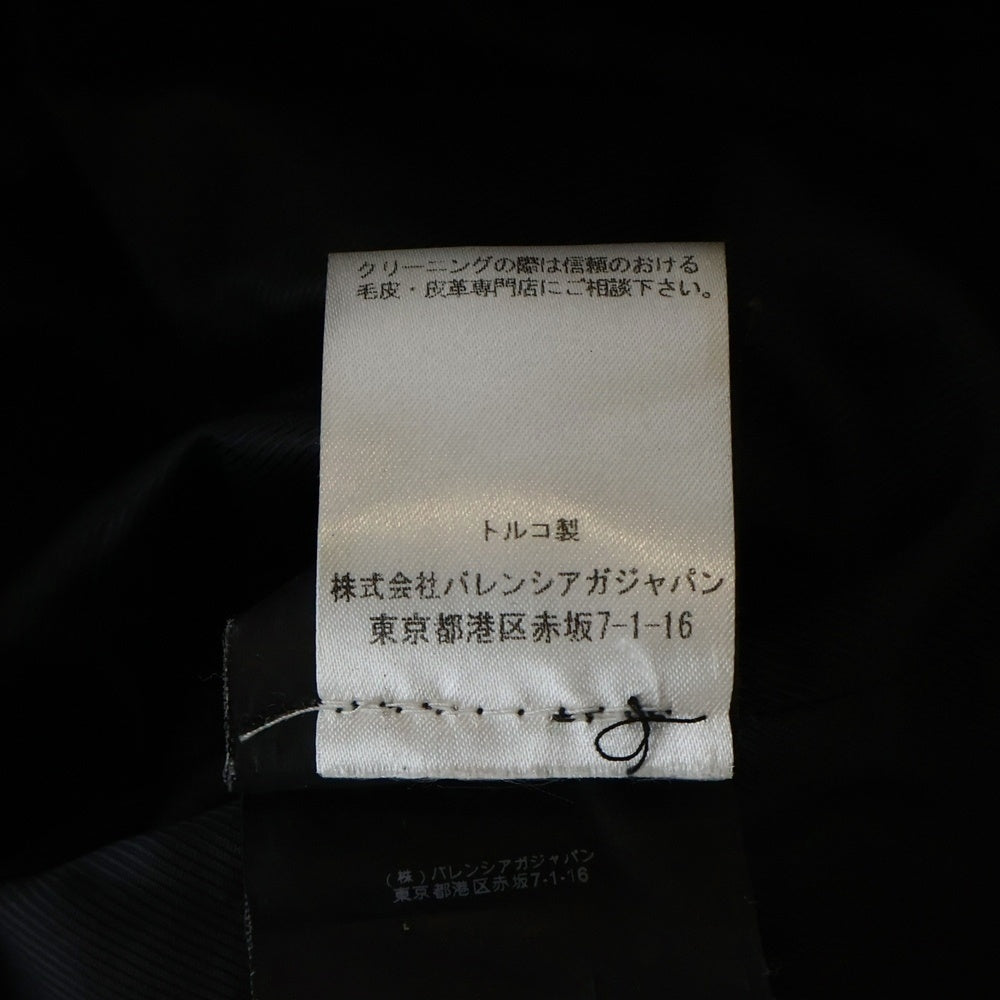 BALENCIAGA(バレンシアガ) ラムスキン レザー キルティング レースアップ ダブル ジップアップ ライダースジャケット ブラック レディース 264215