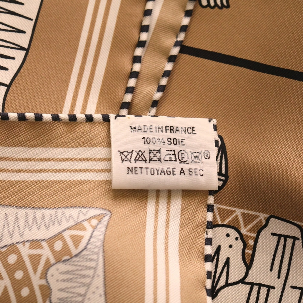 HERMES(エルメス) カレ55 星降る渓谷 ブラウン系 シルク レディース