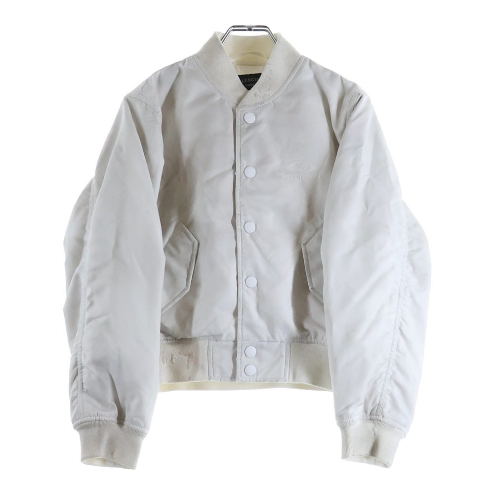 BALENCIAGA(バレンシアガ) ダメージ加工 スナップボタン ナイロン ボンバージャケット ブルゾン ホワイト 811890 レディース