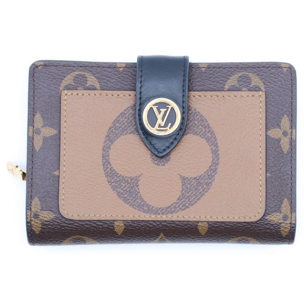 LOUIS VUITTON(ルイヴィトン) モノグラムジャイアントリバース ポルトフォイユジュリエット コンパクトウォレット 二つ折り財布 ブラウン PVC M69432 ゴールド金具 レディース