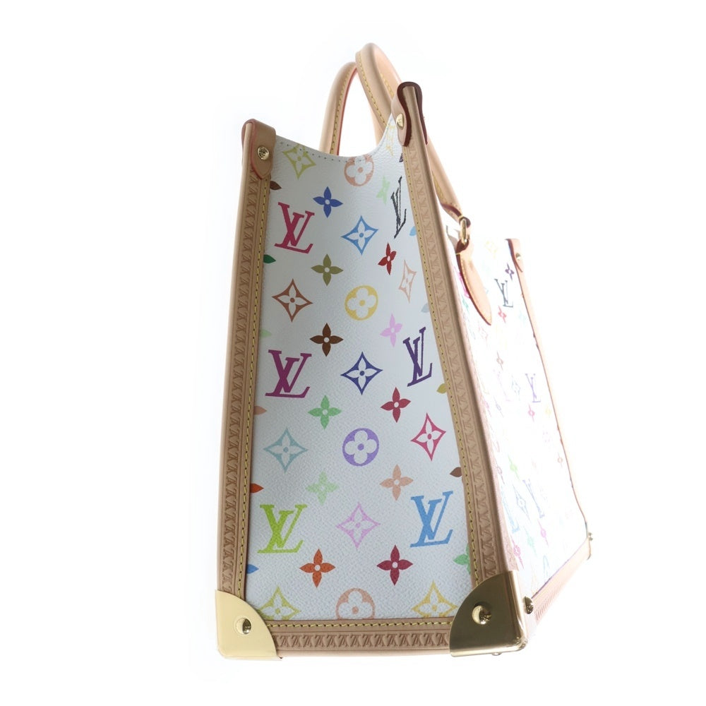 LOUIS VUITTON(ルイヴィトン) ×TM オンザゴー・トランクMM ハンドバッグ トートバッグ ホワイト×マルチカラー レザー×PVC M13079 ゴールド金具 レディース