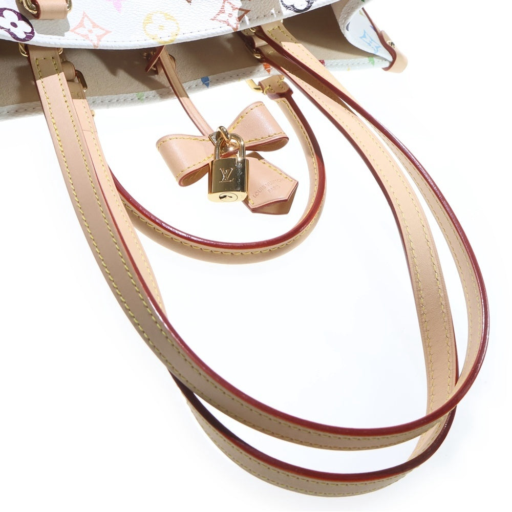 LOUIS VUITTON(ルイヴィトン) ×TM オンザゴー・トランクMM ハンドバッグ トートバッグ ホワイト×マルチカラー レザー×PVC M13079 ゴールド金具 レディース