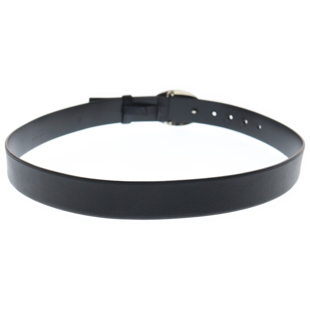 PRADA(プラダ) サフィアーノ レザー ベルト ロゴ ブラック DH79028 シルバー金具