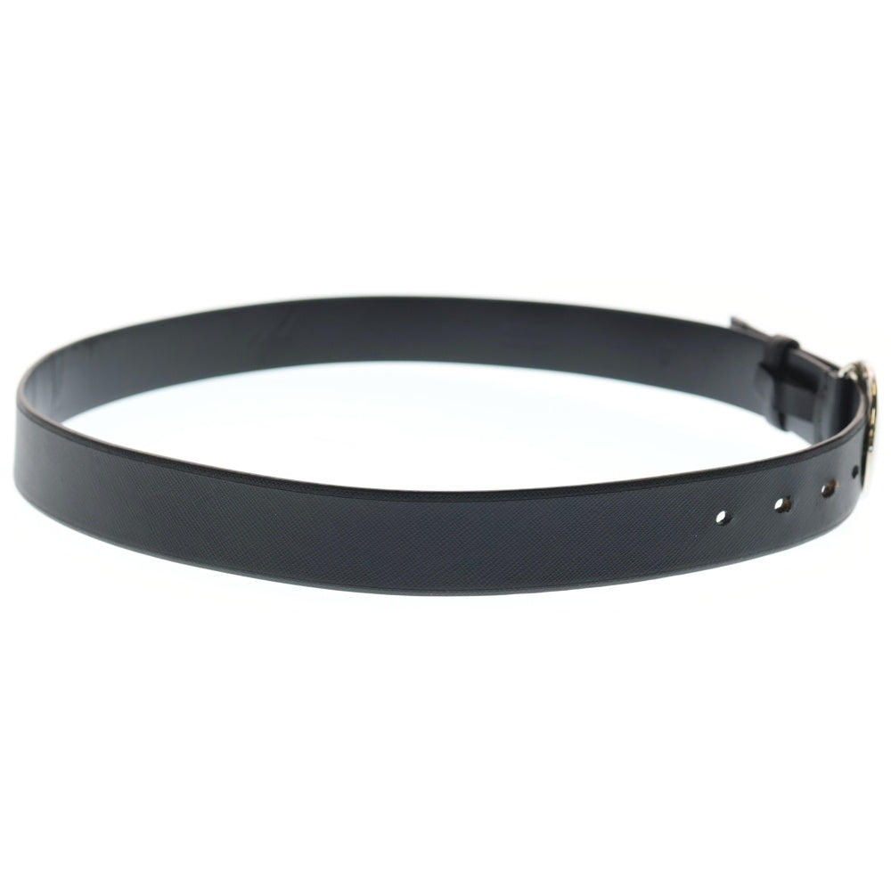 PRADA(プラダ) サフィアーノ レザー ベルト ロゴ ブラック DH79028 シルバー金具