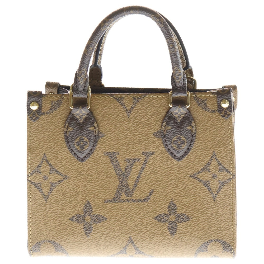 LOUIS VUITTON(ルイヴィトン) モノグラムリバース オンザゴーBB 2WAYショルダーバッグ ハンドバッグ M46839 ICタイプ ブラウン レディース