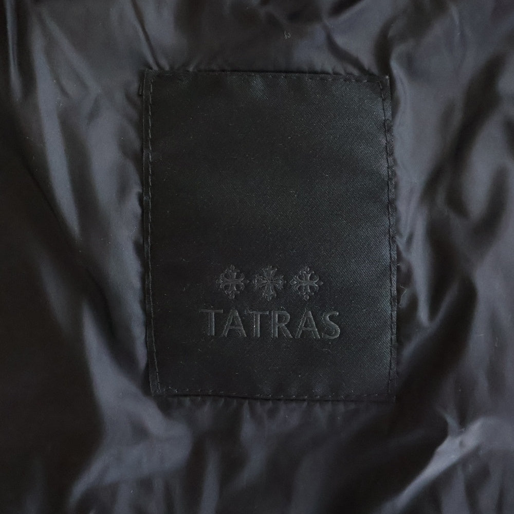TATRAS(タトラス) ポリテアマ フーデッド ジップアップ ダウン ロング ジャケット コート ブラック レディース