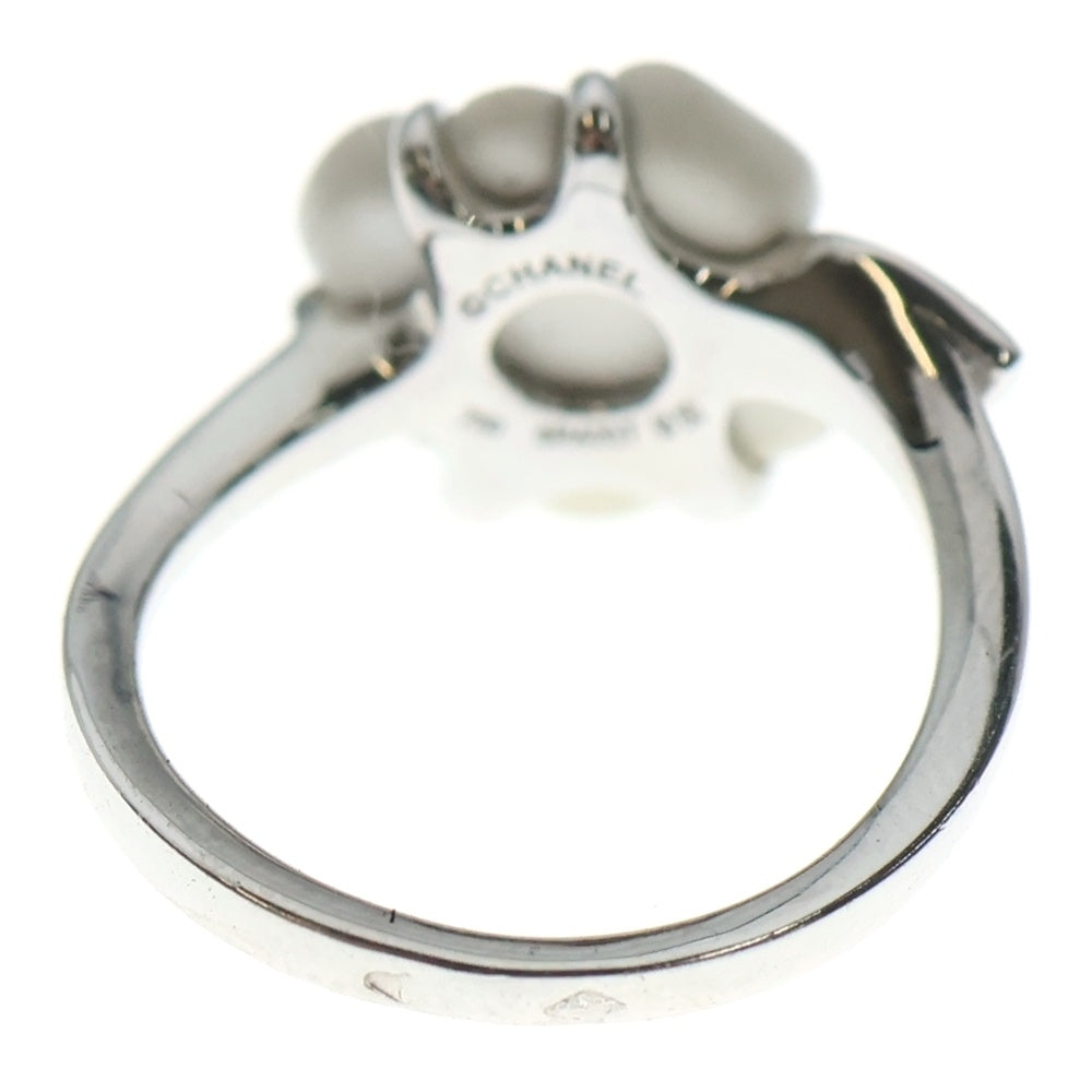 CHANEL(シャネル) カメリア カルセドニー ダイヤリング 750WG ホワイトゴールド ♯50 ジュエリー レディース