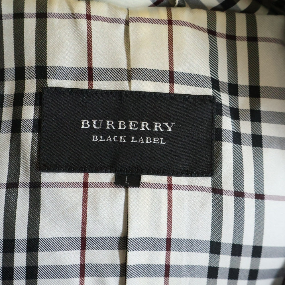 BURBERRY BLACK LABEL(バーバリー ブラックレーベル) ファー フーデッド ジップアップ ジャケット ブラック