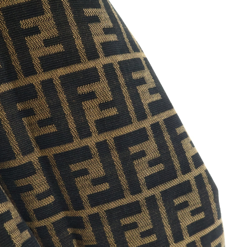 FENDI(フェンディ) FFズッカ リバーシブルフーデッドジャケット ナイロンブルゾン ブラウン×ブラック F809/64 レディース