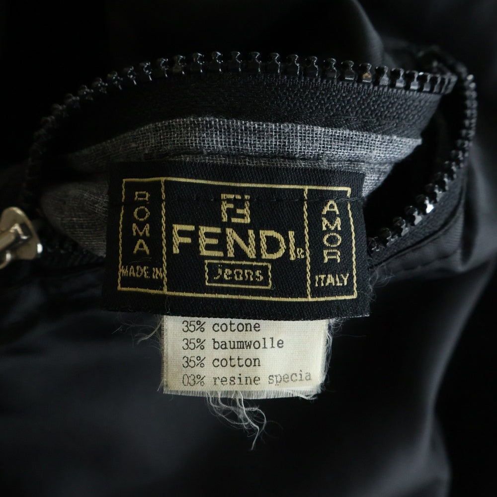 FENDI(フェンディ) FFズッカ リバーシブルフーデッドジャケット ナイロンブルゾン ブラウン×ブラック F809/64 レディース