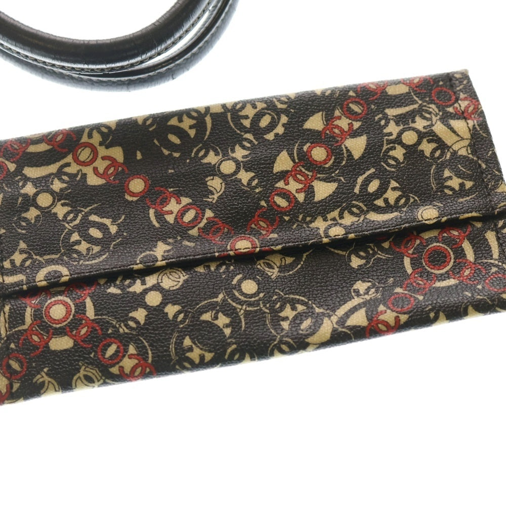 CHANEL(シャネル) ココトラベル トートバッグ ハンドバッグ アイボリー×ブラック レザー×PVC シルバー金具 レディース