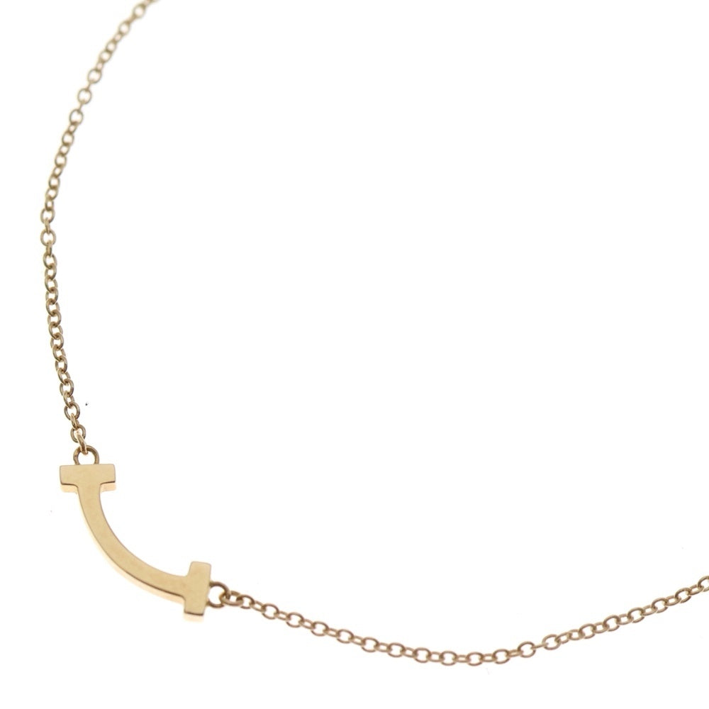 TIFFANY & Co.(ティファニー) Tスマイル ミニ ネックレス ペンダント チェーン ゴールド Au750PG 2.2g レディース