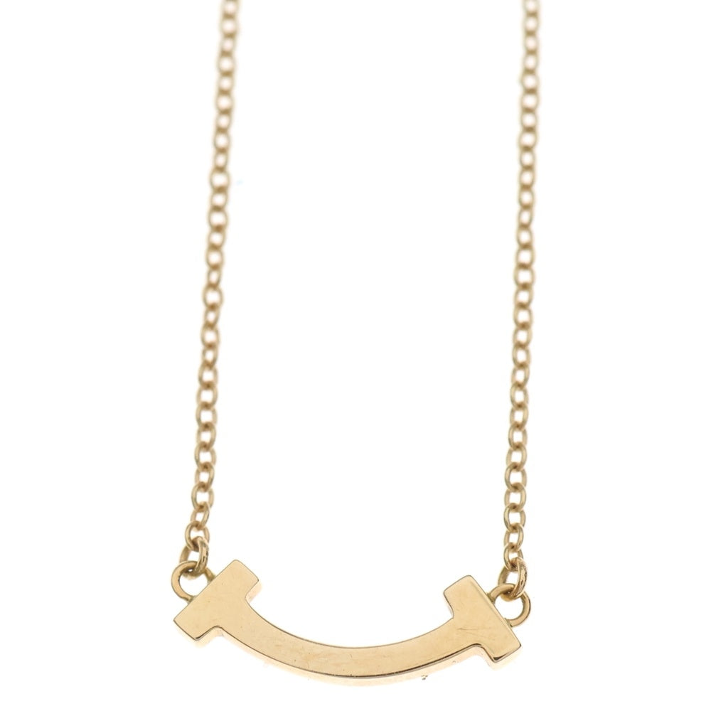 TIFFANY & Co.(ティファニー) Tスマイル ミニ ネックレス ペンダント チェーン ゴールド Au750PG 2.2g レディース