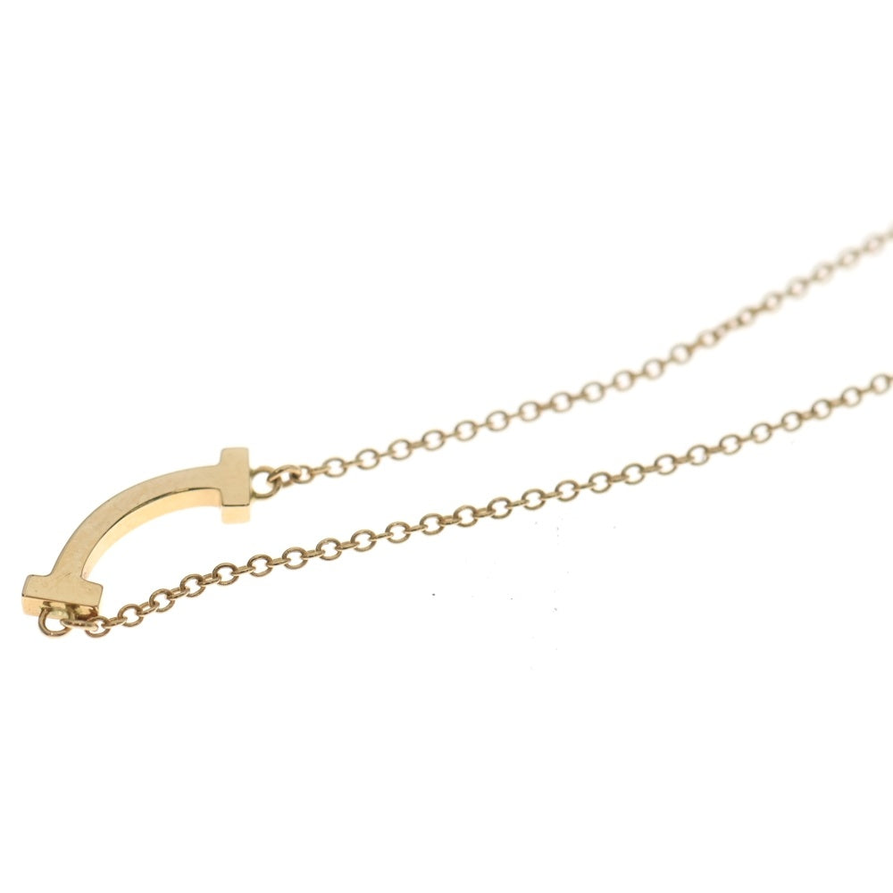 TIFFANY & Co.(ティファニー) Tスマイル ミニ ネックレス ペンダント チェーン ゴールド Au750PG 2.2g レディース