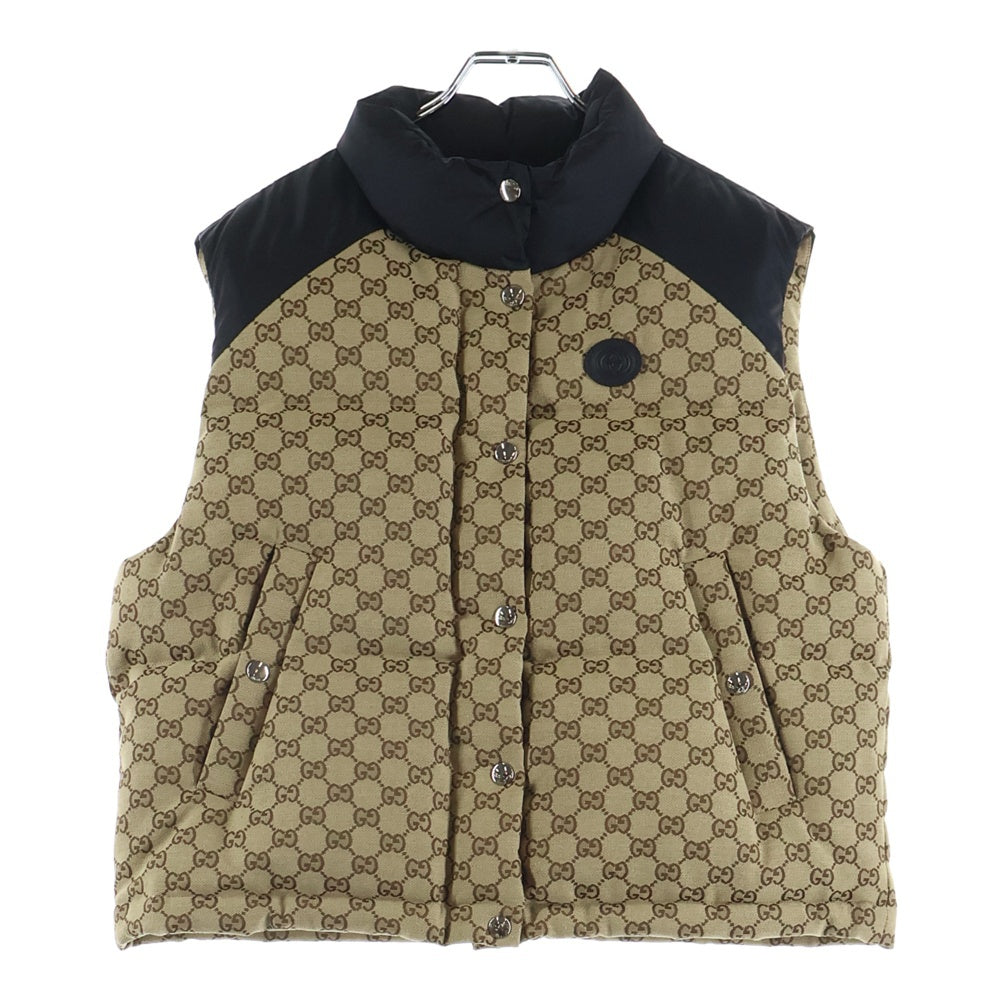 GUCCI(グッチ) GGキャンバス ダウンベスト ブラック/ベージュ 774910