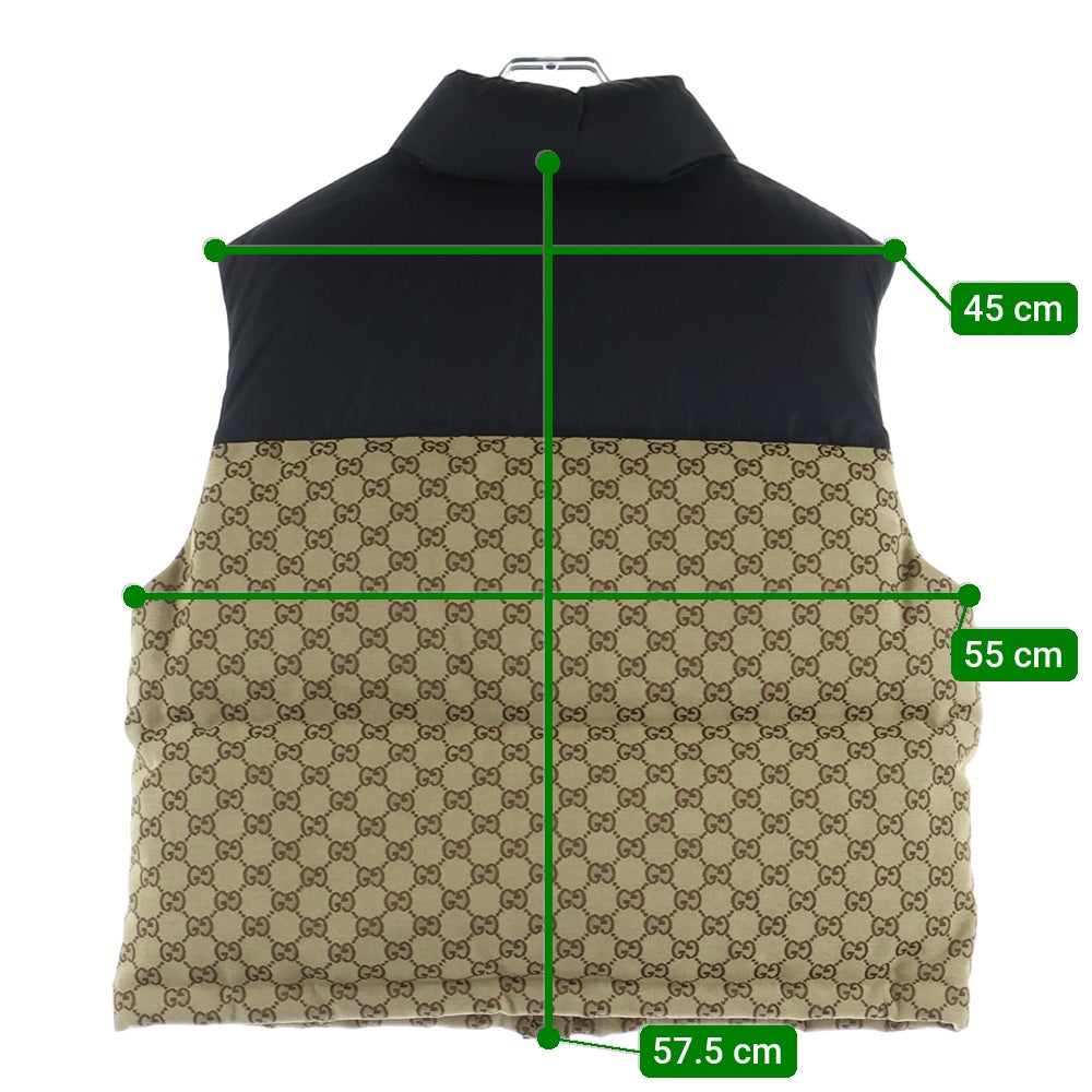 GUCCI(グッチ) GGキャンバス ダウンベスト ブラック/ベージュ 774910