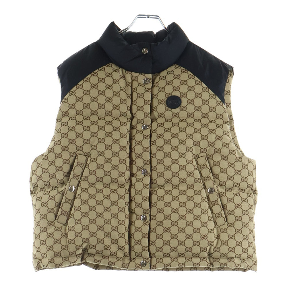 GUCCI(グッチ) GGキャンバス ダウンベスト ブラック/ベージュ 774910