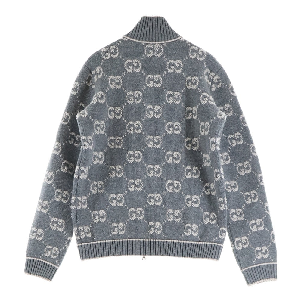 GUCCI(グッチ) ジップ カーディガン グレー ウール 814285