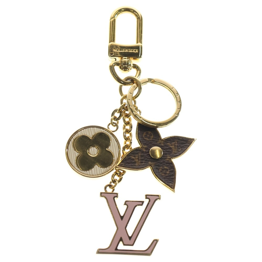 LOUIS VUITTON(ルイヴィトン) ポルトクレ スプリング ストリート バッグチャーム キーホルダー ゴールド×ブラウン×ピンク M69008 レディース
