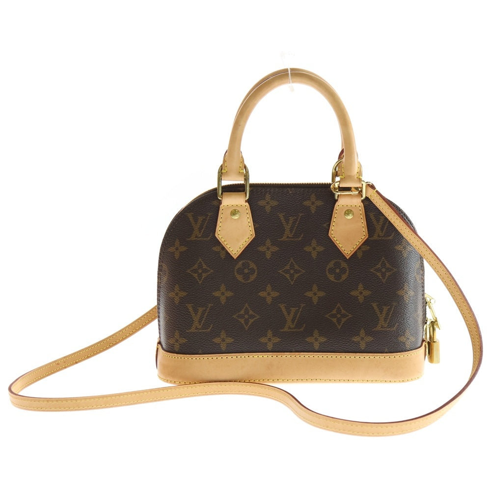 LOUIS VUITTON(ルイヴィトン) モノグラム アルマBB 2WAYバッグ ハンドバッグ ショルダーバッグ ブラウン レザー×PVC M46990 ゴールド金具 レディース