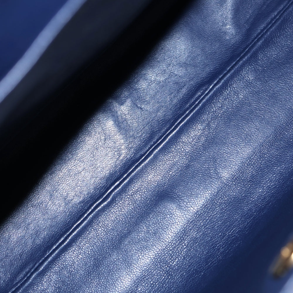 CHANEL(シャネル) マトラッセ トップハンドル ハンドバッグ デニム インディゴブルー ゴールド金具