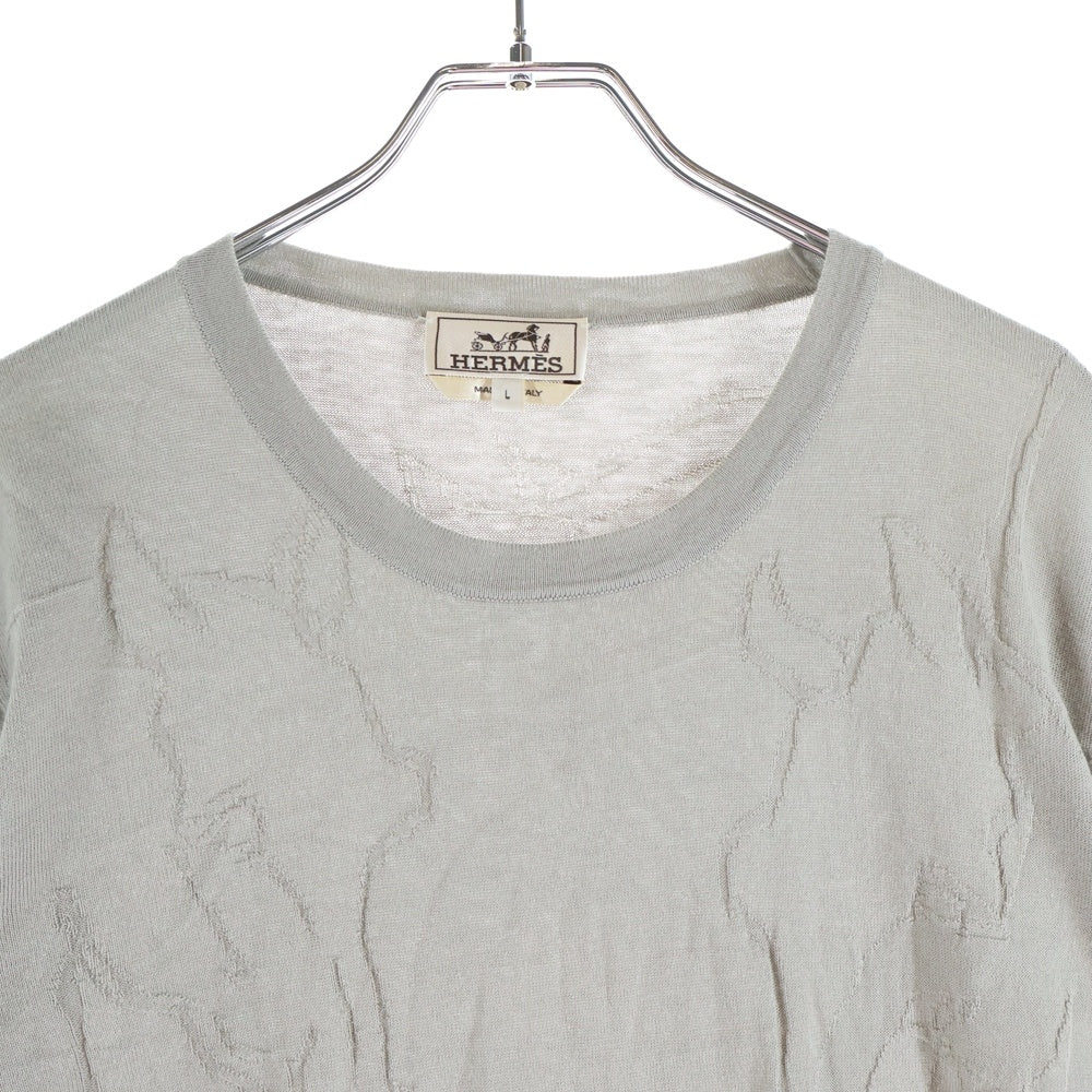 HERMES(エルメス) 馬柄長袖ニット グレー