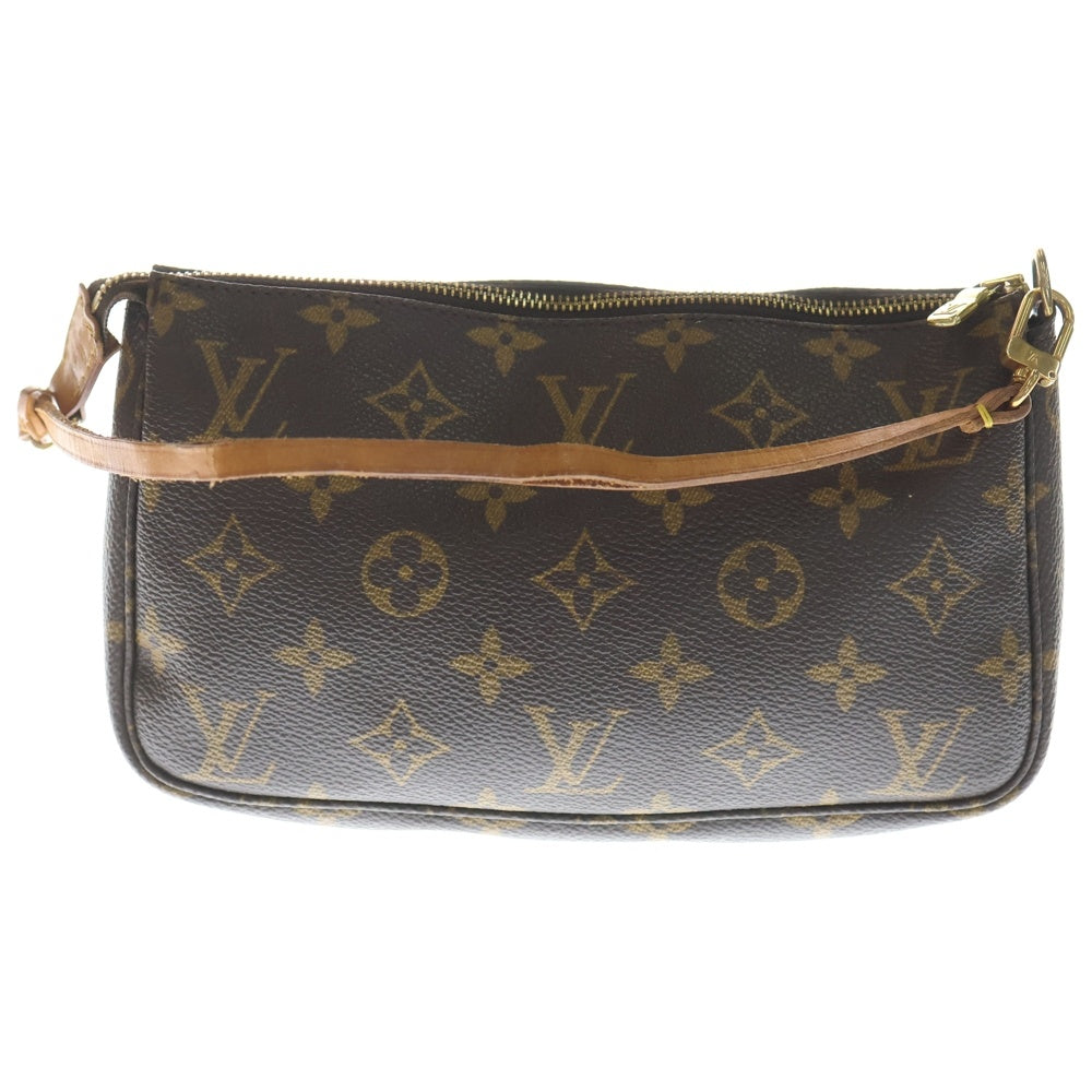 LOUIS VUITTON(ルイヴィトン) モノグラム ポシェットアクセソワール ハンドバッグ ミニバッグ ブラウン レザー×PVC M51980 ゴールド金具 レディース