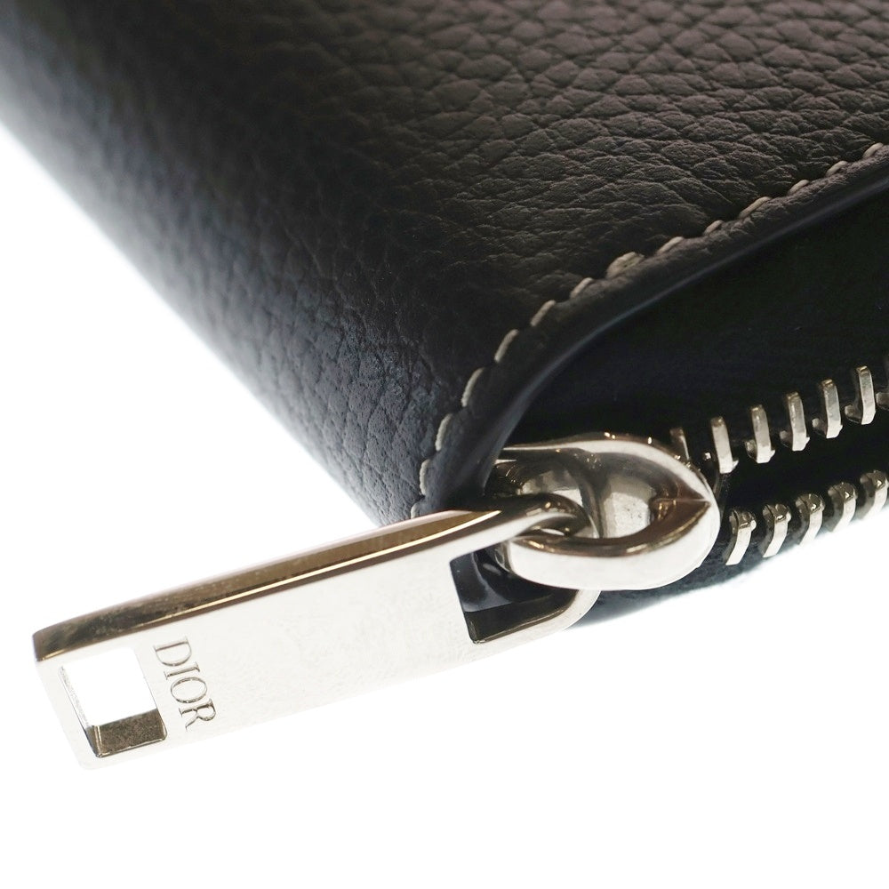 DIOR(ディオール) サドル ロングジップ ラウンドファスナー 長財布 ブラック レザー