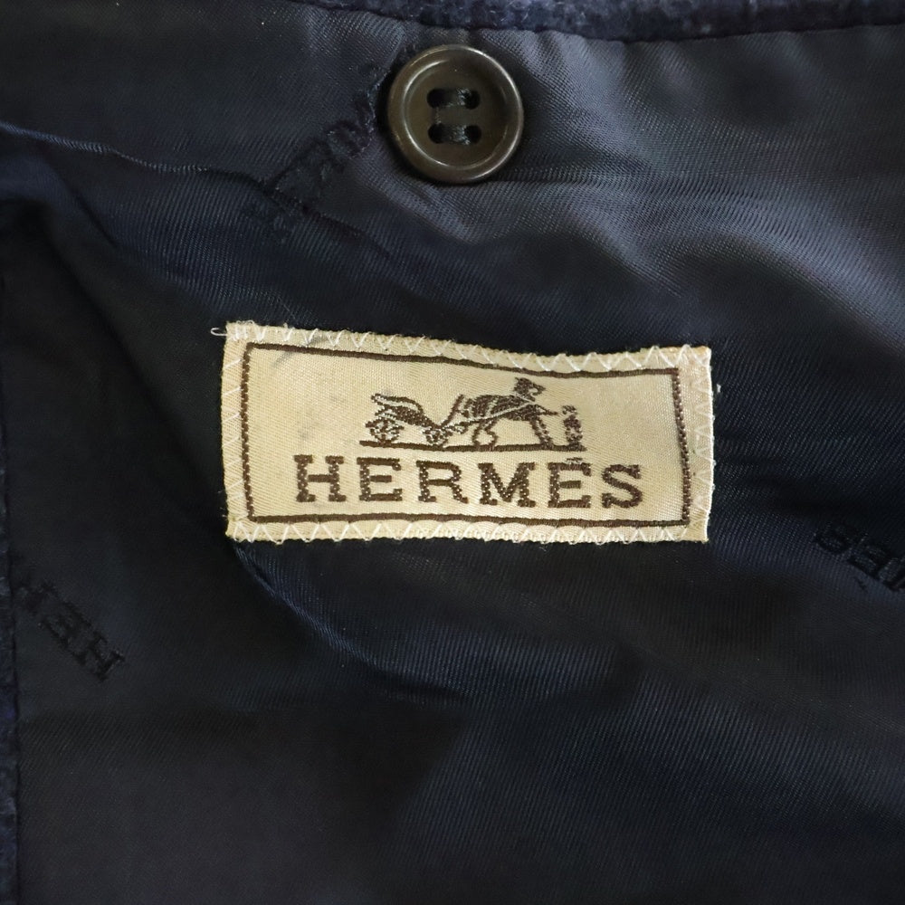 HERMES(エルメス) 段返り2Bカシミヤテーラードジャケット ネイビー レディース