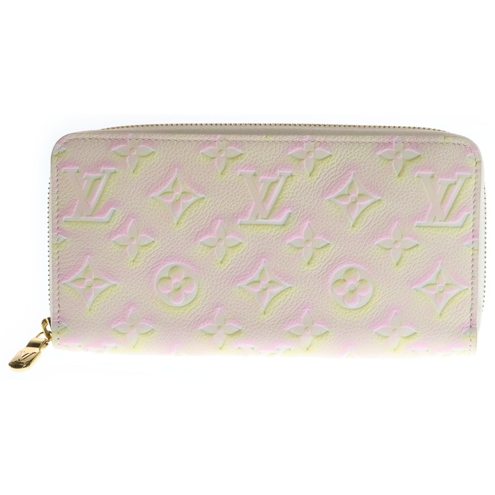 LOUIS VUITTON(ルイヴィトン) モノグラム アンプラント ジッピーウォレット ロングウォレット サマースターダスト カードケース ピンクイエロー オーロラ レザー M81299 ゴールド金具 レディース