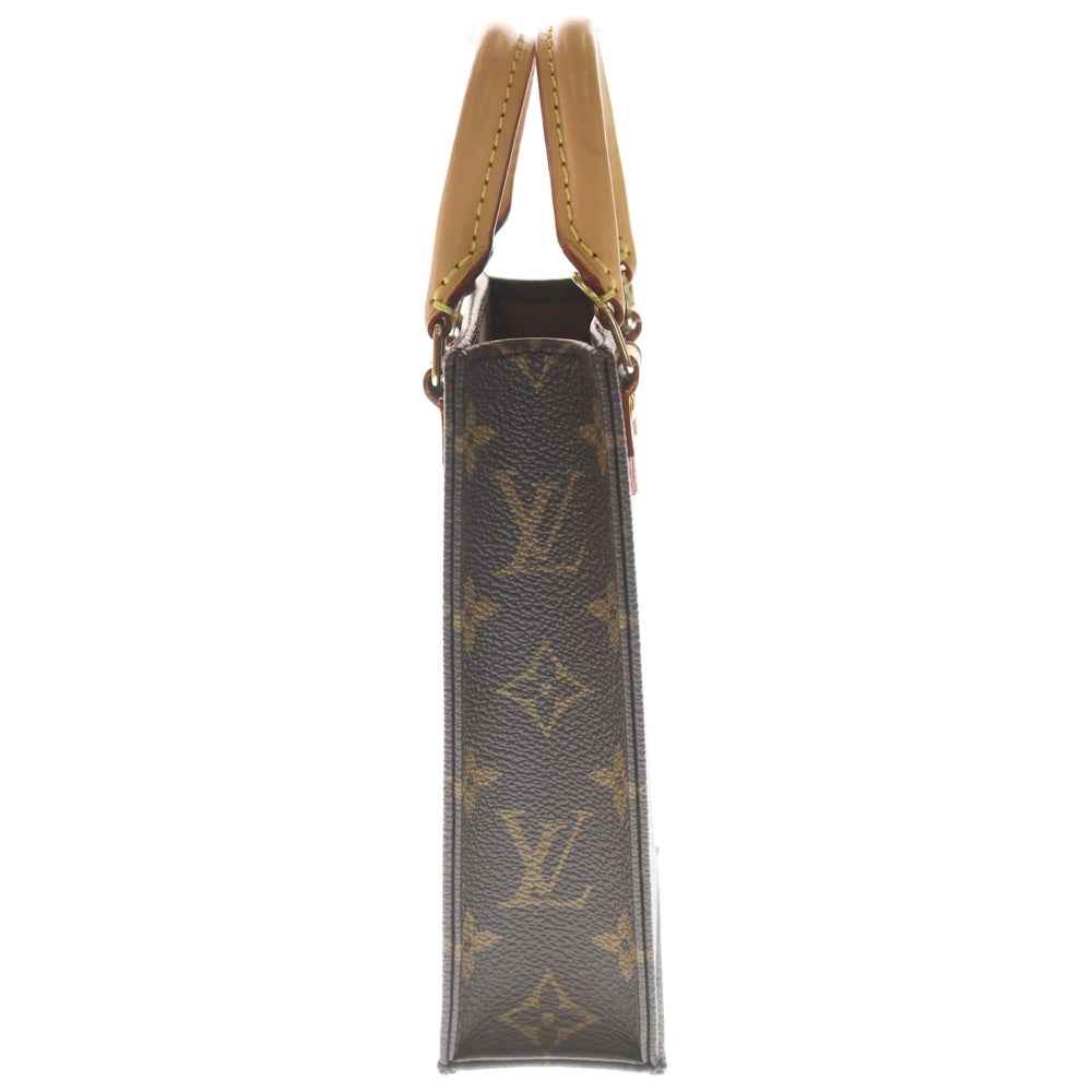 LOUIS VUITTON(ルイヴィトン) モノグラム プティット サックプラ 2WAYバッグ ミニバッグ ハンドバッグ ショルダーバッグ ブラウン レザー×PVC M81295 ゴールド金具 レディース