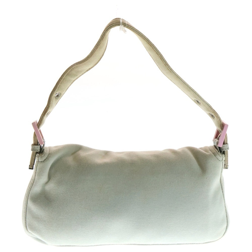 FENDI(フェンディ) マンマバケット 2WAYバッグ ショルダーバッグ ハンドバッグ コットン ベージュ×ピンク 26424 シルバー金具