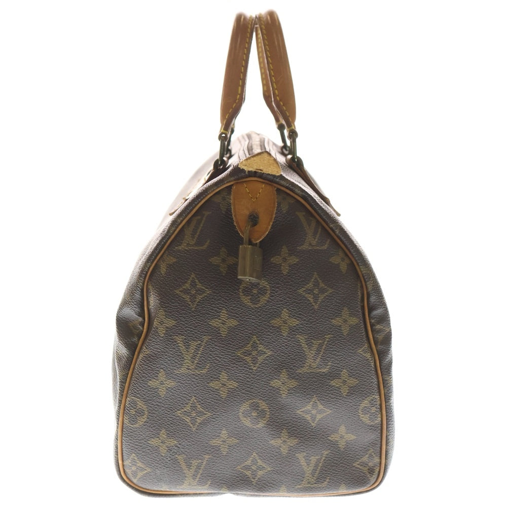 LOUIS VUITTON(ルイヴィトン) モノグラム スピーディ30 ハンドバッグ ミニボストンバッグ ブラウン レザー×PVC M41526 ゴールド金具 レディース