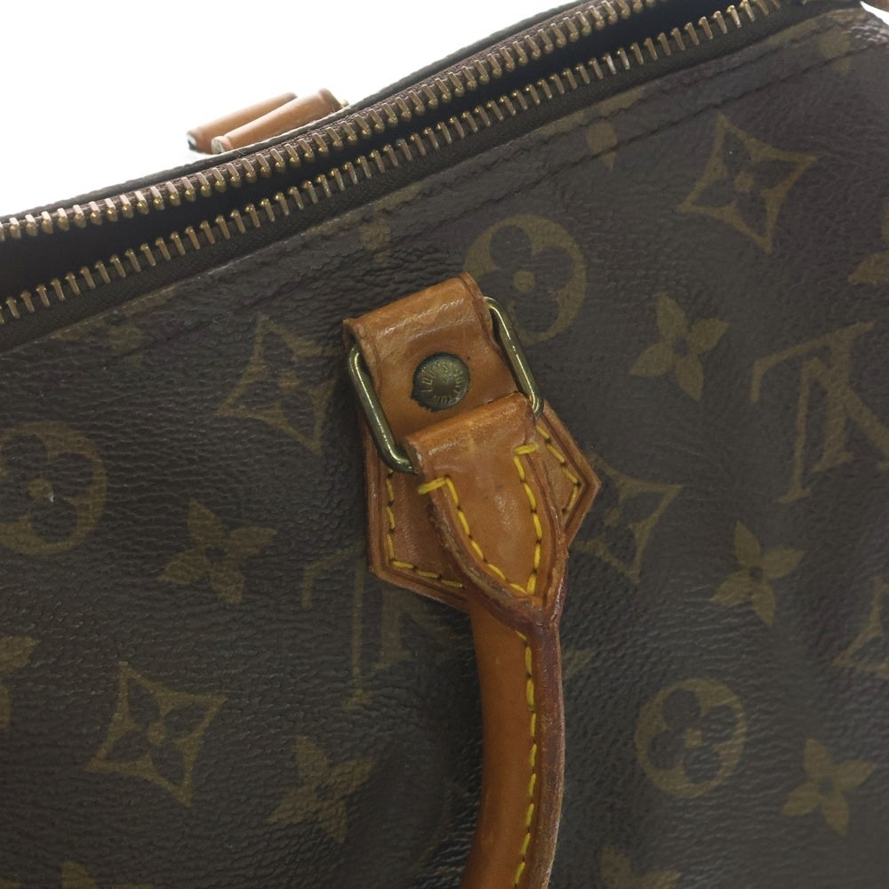 LOUIS VUITTON(ルイヴィトン) モノグラム スピーディ30 ハンドバッグ ミニボストンバッグ ブラウン レザー×PVC M41526 ゴールド金具 レディース