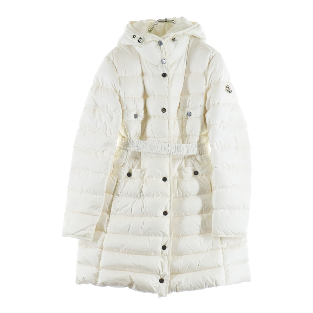 MONCLER(モンクレール) 23AW HIRMA ナイロン フーデッド ダウンジャケット ロングコート ホワイト I20931C00022 レディース