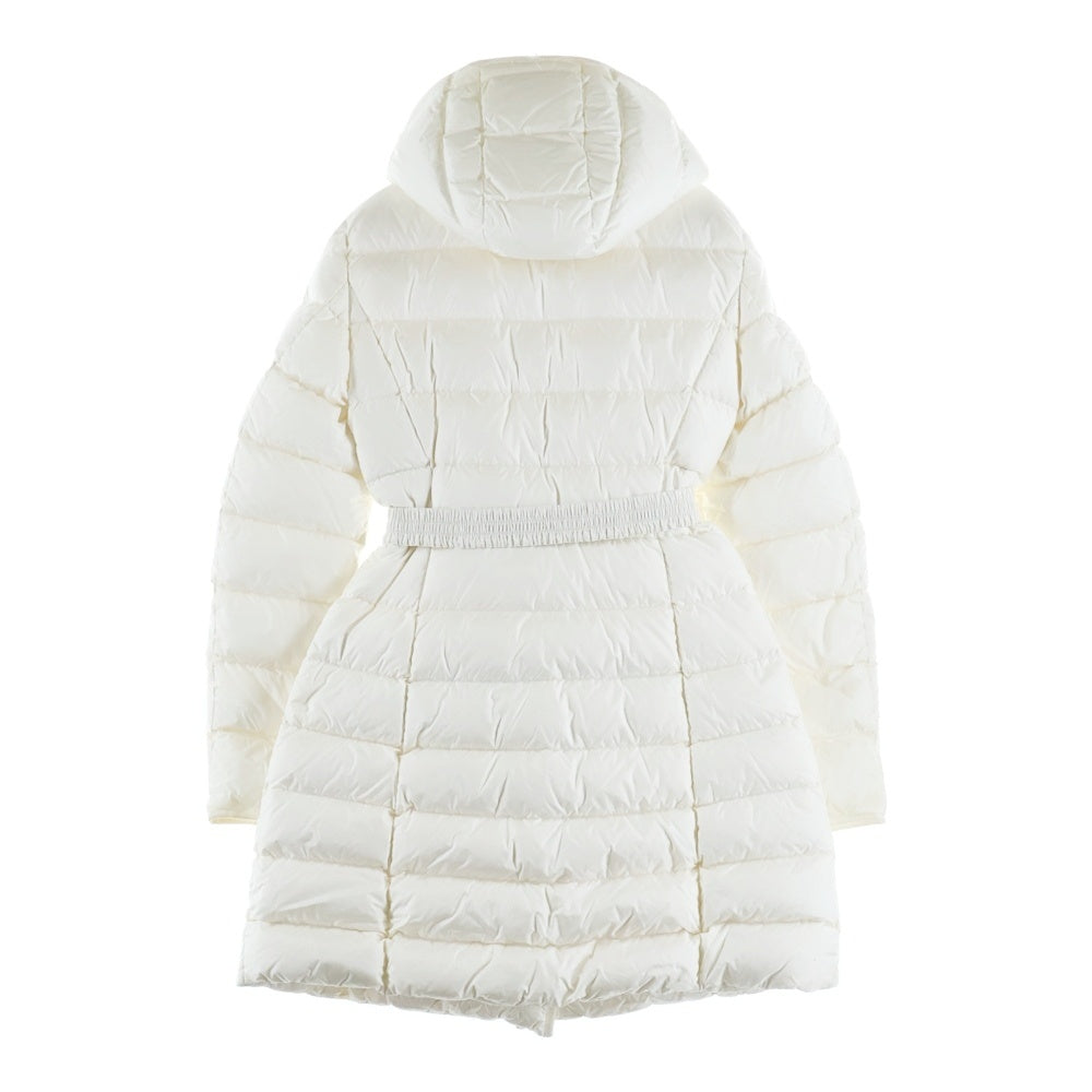MONCLER(モンクレール) 23AW HIRMA ナイロン フーデッド ダウンジャケット ロングコート ホワイト I20931C00022 レディース