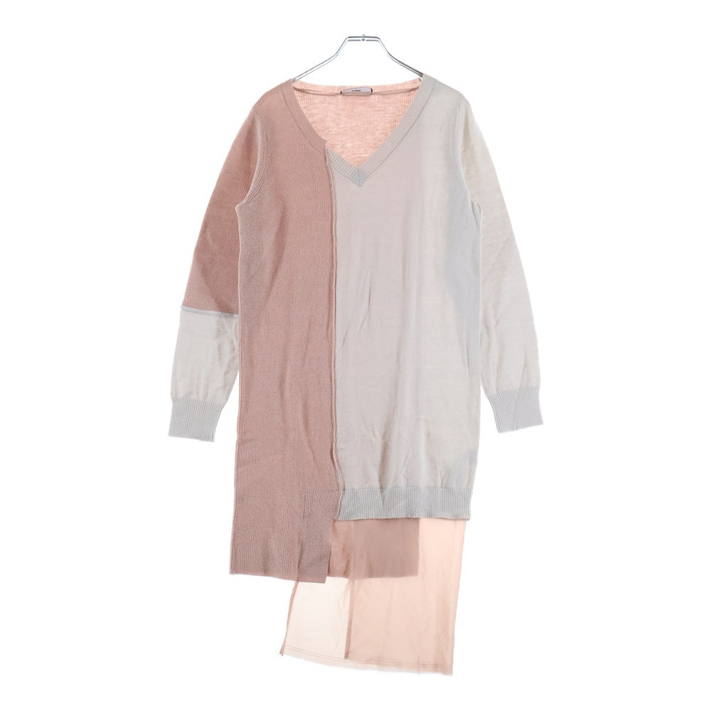 DIESEL(ディーゼル) Vネック長袖ニット ピンク ウール HK000093 レディース