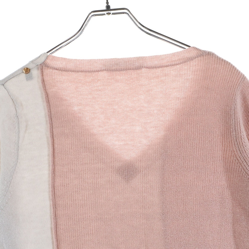 DIESEL(ディーゼル) Vネック長袖ニット ピンク ウール HK000093 レディース