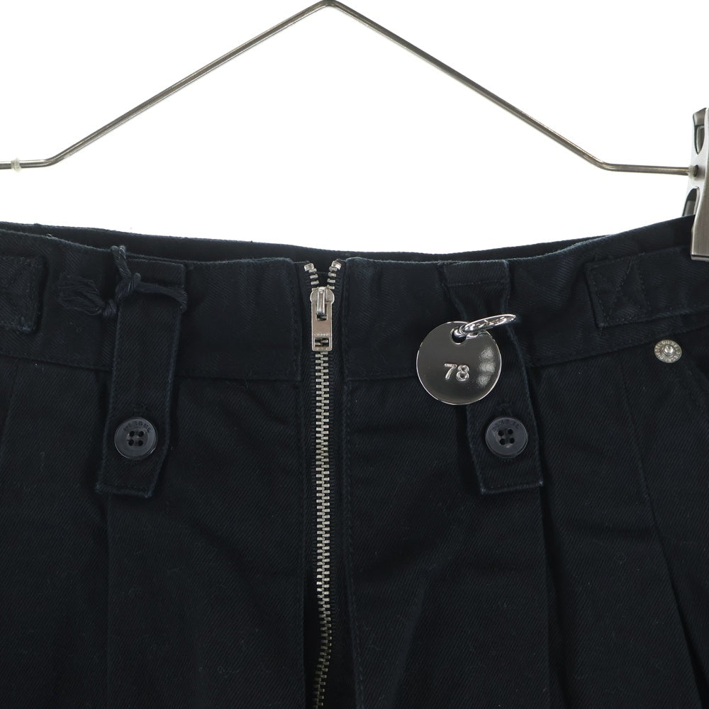 DIESEL(ディーゼル) ベルト付キュロットパンツ ブラック コットン #26 レディース