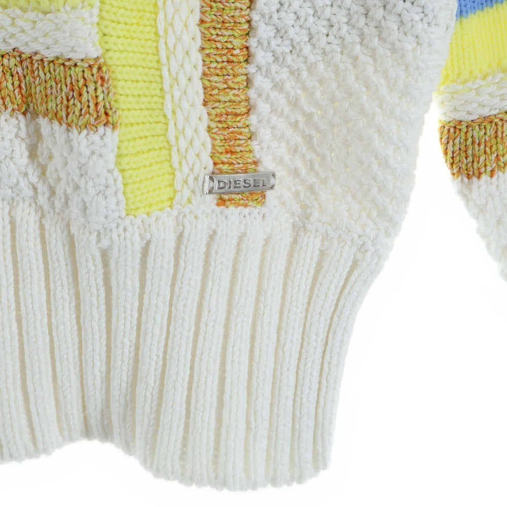 DIESEL(ディーゼル) 長袖ニット ホワイト×マルチカラー ナイロン