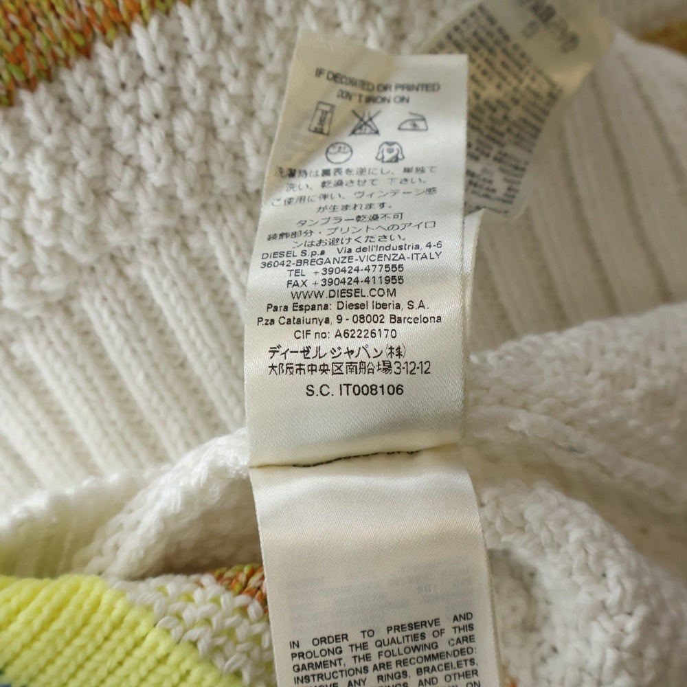 DIESEL(ディーゼル) 長袖ニット ホワイト×マルチカラー ナイロン