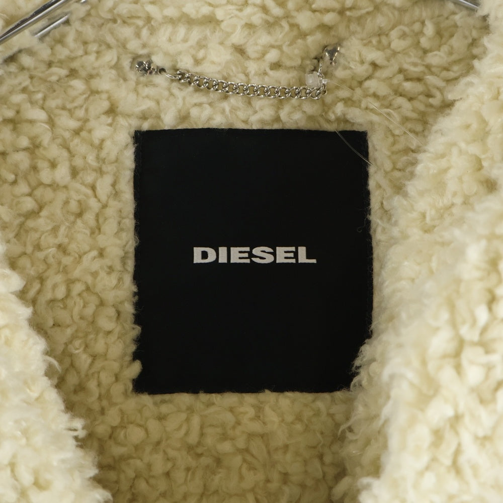 DIESEL(ディーゼル) ボアモッズコート ブラック×アイボリー コットン #XXS レディース