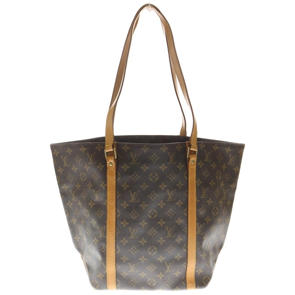 LOUIS VUITTON(ルイヴィトン) モノグラム サックショッピング トートバッグ ハンドバッグ ブラウン レザー×PVC M51108 ゴールド金具 レディース