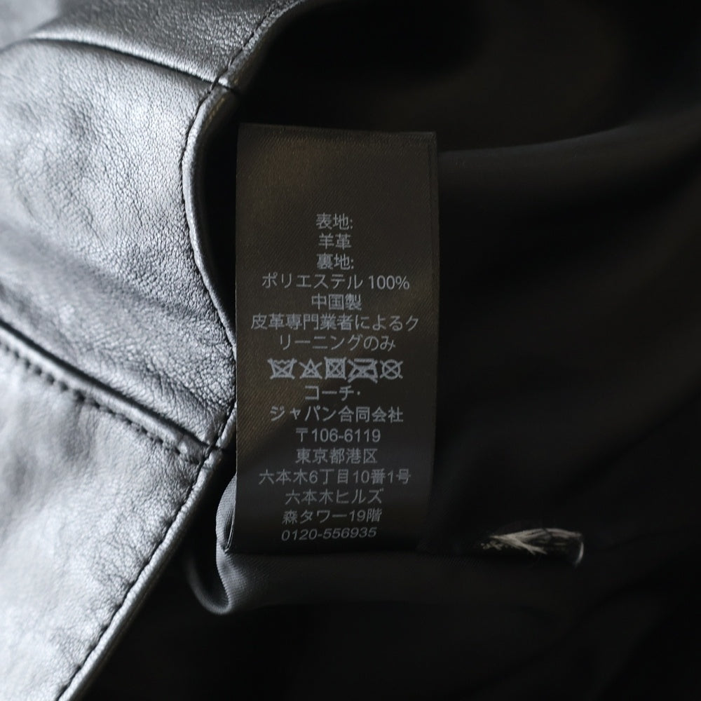 COACH(コーチ) ラムレザーシングルライダース ブルゾンブラック F87432