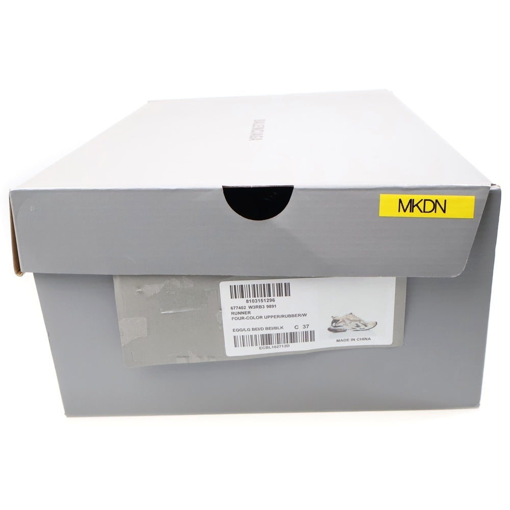 BALENCIAGA(バレンシアガ) Runner Sneakers ランナー ダメージ加工 メッシュ レザー ローカットシューズ スニーカー ブラウンベージュ 677402 レディース