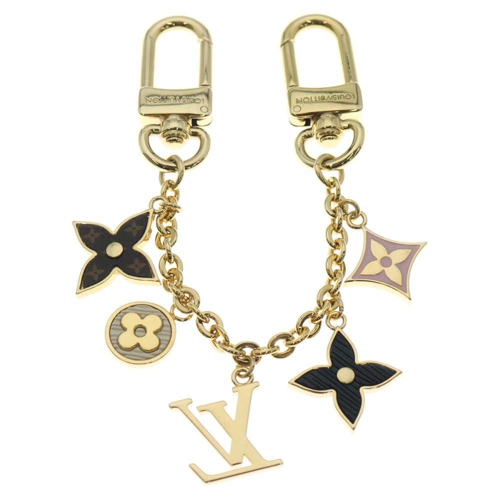 LOUIS VUITTON(ルイヴィトン) チェーン スプリング ストリート バッグチャーム キーリング キーホルダー ブラック×ピンク×ゴールド GP M01188 レディース