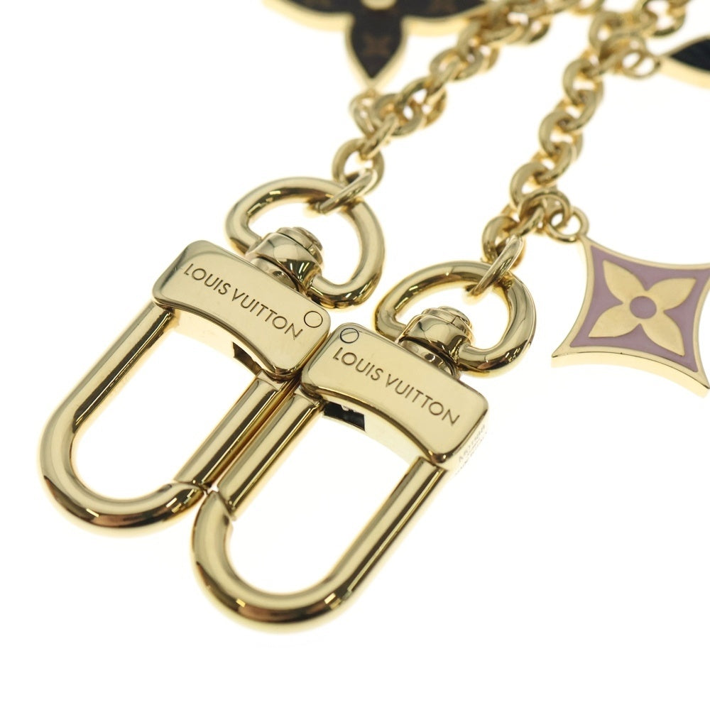 LOUIS VUITTON(ルイヴィトン) チェーン スプリング ストリート バッグチャーム キーリング キーホルダー ブラック×ピンク×ゴールド GP M01188 レディース