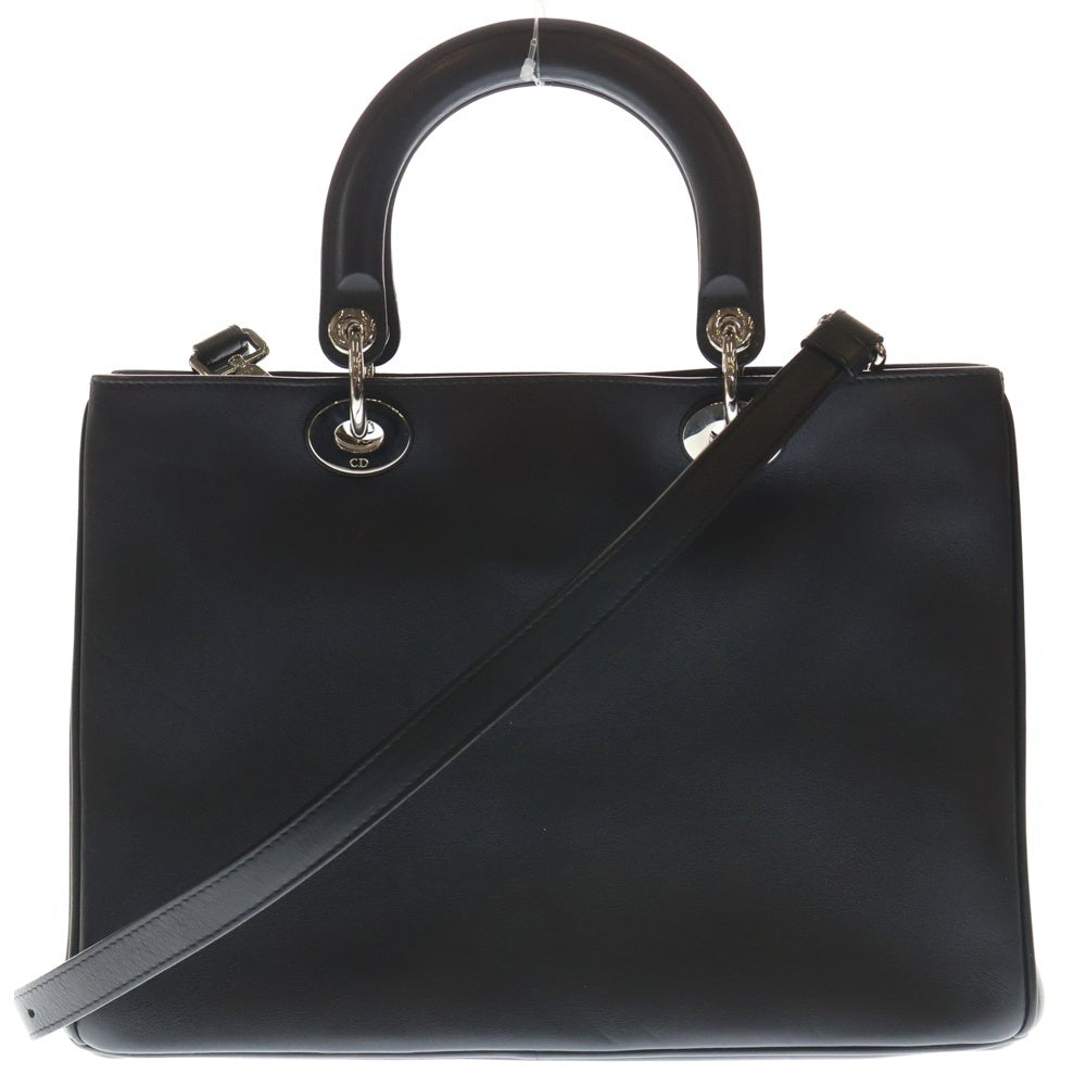 Christian Dior(クリスチャンディオール) パラダイス ディオリッシモ 2WAYバッグ ハンドバッグ ショルダーバッグ ブラック レザー シルバー金具 レディース