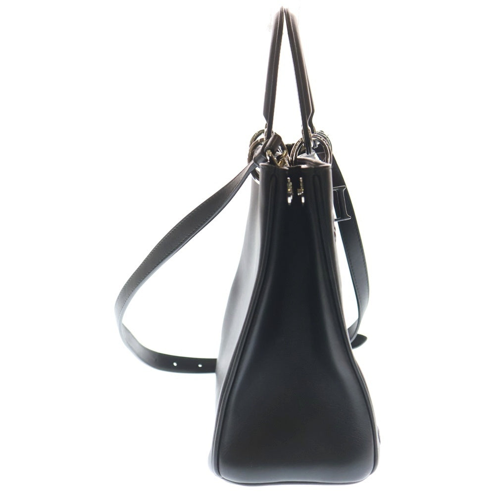 Christian Dior(クリスチャンディオール) パラダイス ディオリッシモ 2WAYバッグ ハンドバッグ ショルダーバッグ ブラック レザー シルバー金具 レディース